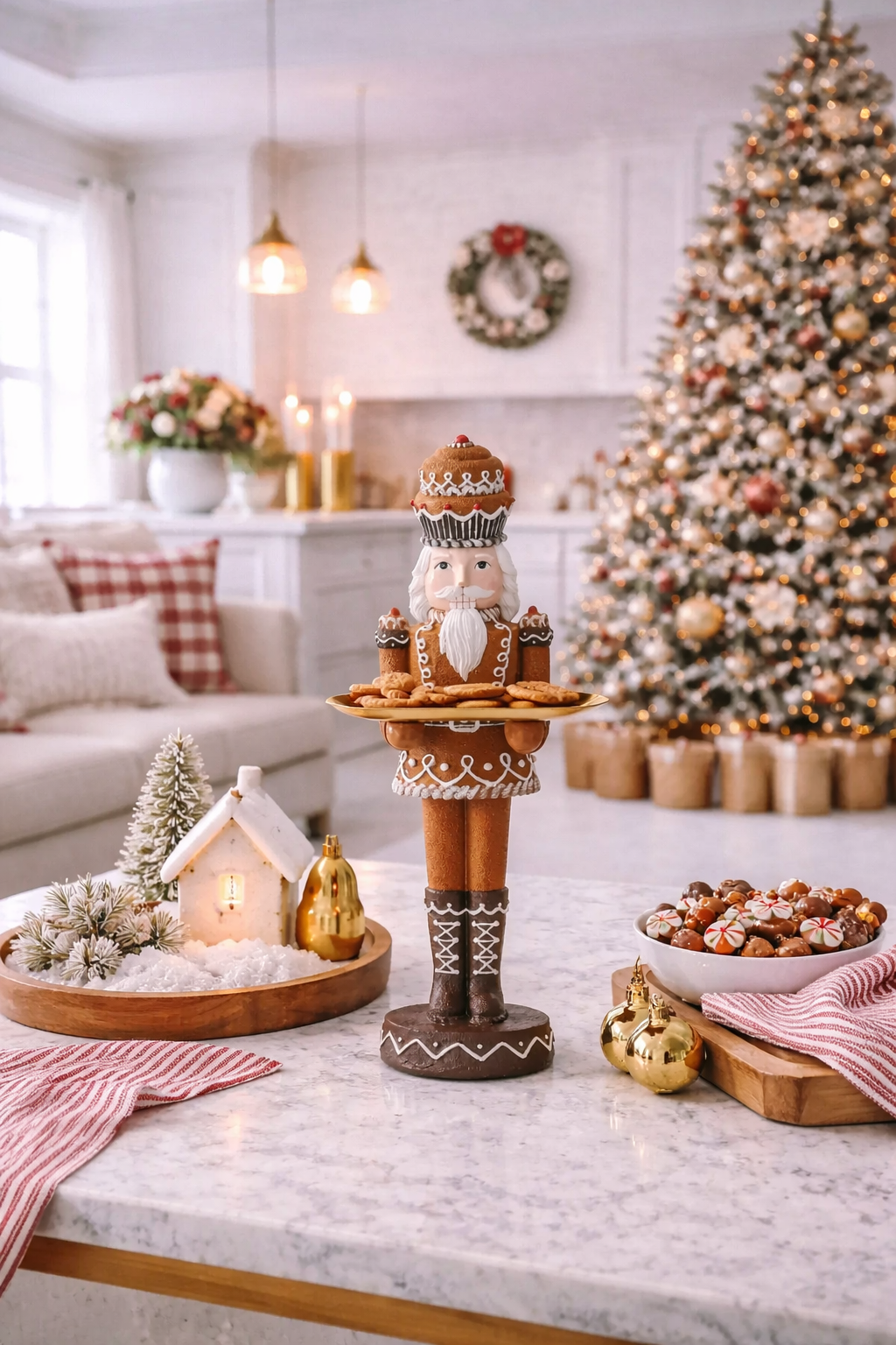 16" Gingerbread Nutcracker Holding Tray