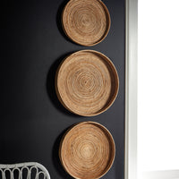 Design Shop Cane Rattan Round Tray, Set Of 3