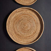 Design Shop Cane Rattan Round Tray, Set Of 3