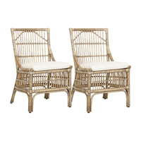 Design Shop Winston II Rattan Dining Chairs, Antique Natural, Set of 2