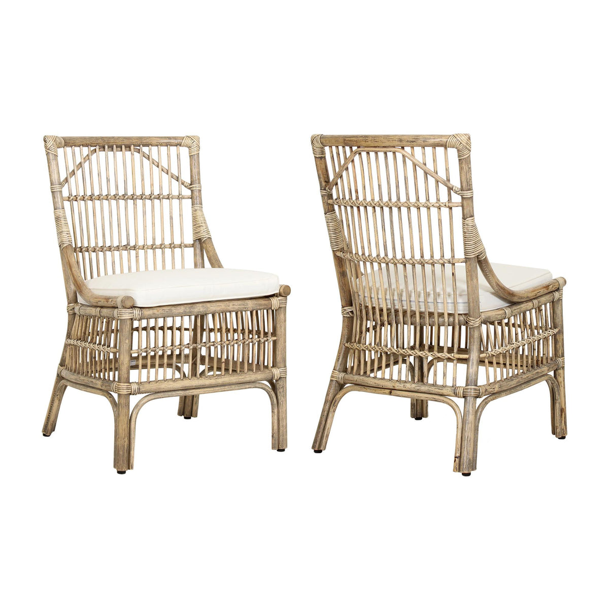 Design Shop Winston II Rattan Dining Chairs, Antique Natural, Set of 2