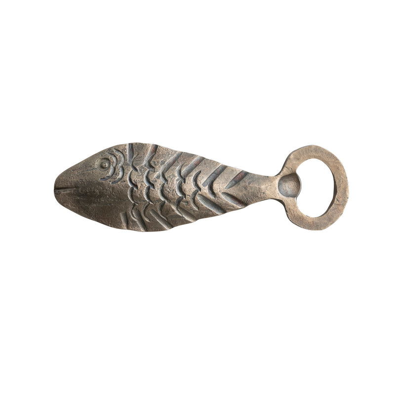 Design Shop 6"L Metal Fish Bottle Opener Antique Gold Finish
