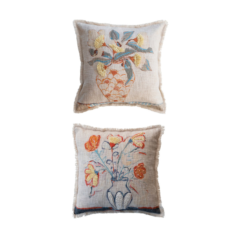 Design Shop 18" Square Cotton Slub Printed Pillow, Set of 2.