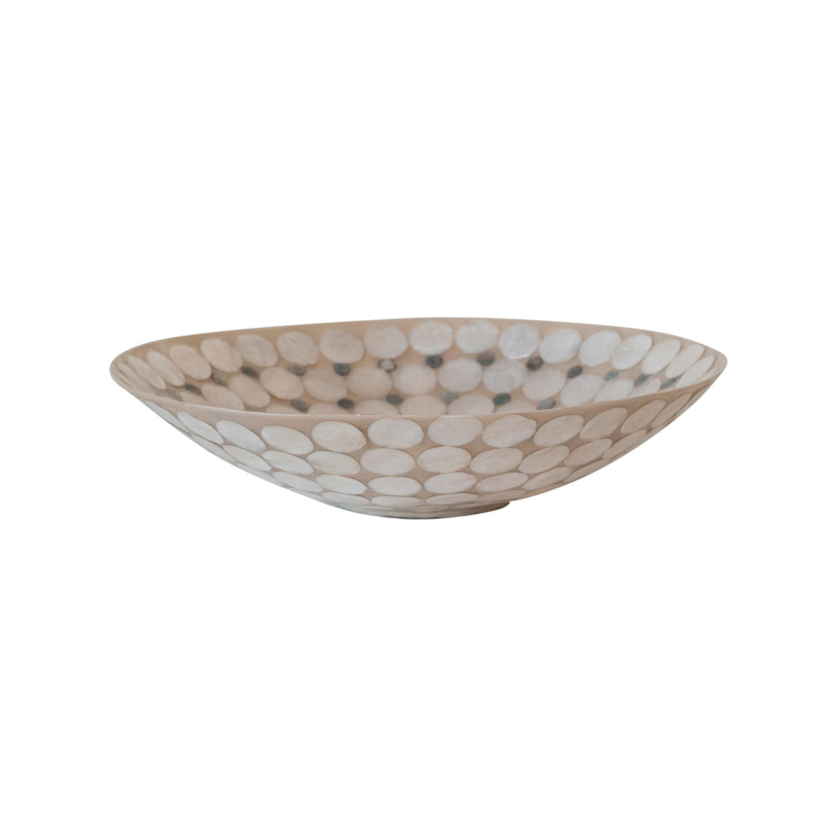 Design Shop Decorative Resin & Capiz Bowl, White & Natural
