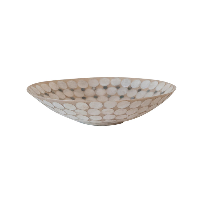 Design Shop Decorative Resin & Capiz Bowl, White & Natural