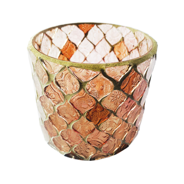 Design Shop Recycled Glass Mosaic Tealight/Votive Holder