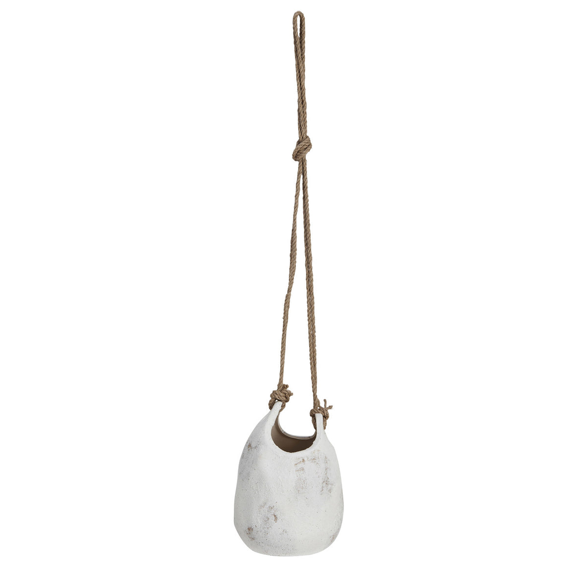 Design Shop Hanging Coarse Stoneware Planter w/ Jute Rope Hanger (Each One Will Vary)