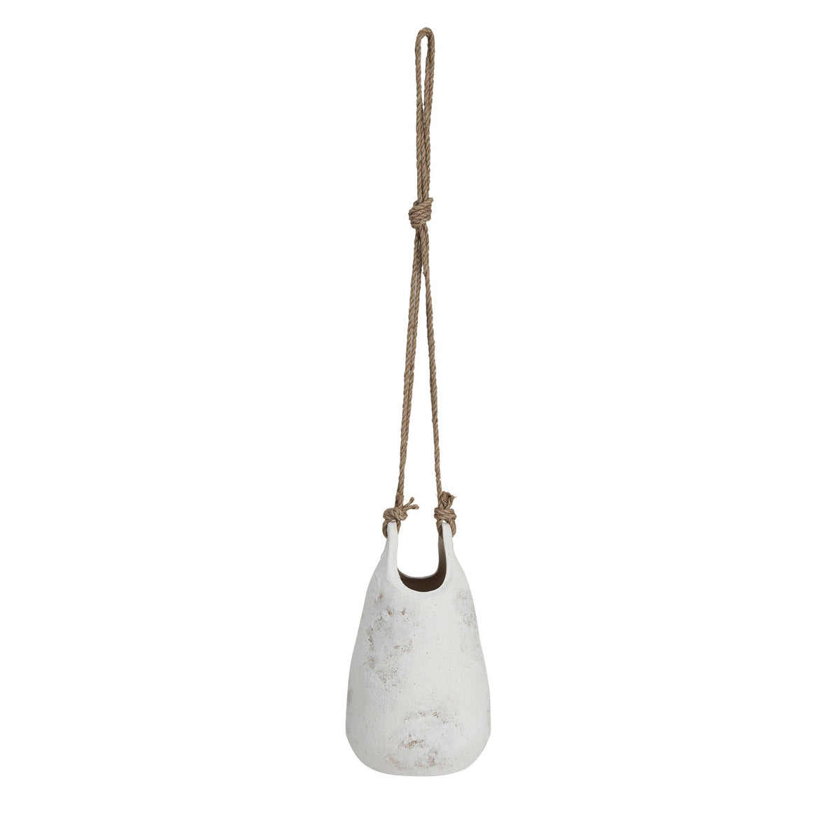 Design Shop Hanging Coarse Stoneware Planter w/ Jute Rope Hanger (Each One Will Vary)
