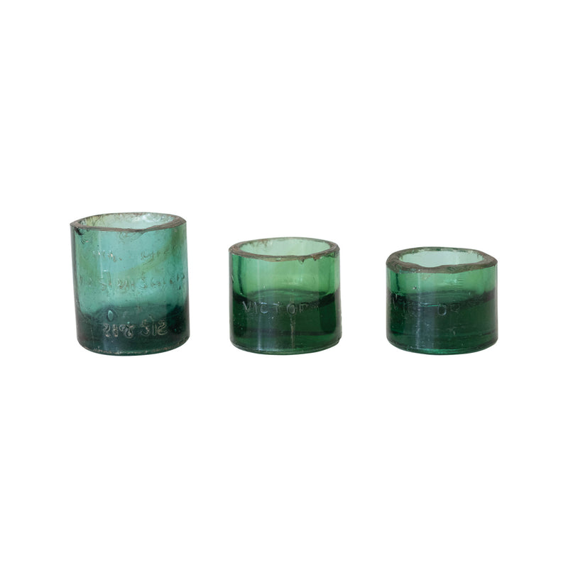 Design Shop Found Recycled Soda Bottle Glass Tealight Holder (Each One Will Vary)
