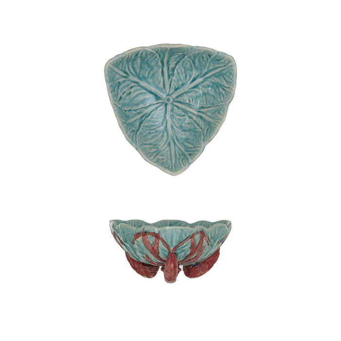 Design Shop Stoneware Footed Vintage Reproduction Bowl w/ Lobsters (Each One Will Vary)