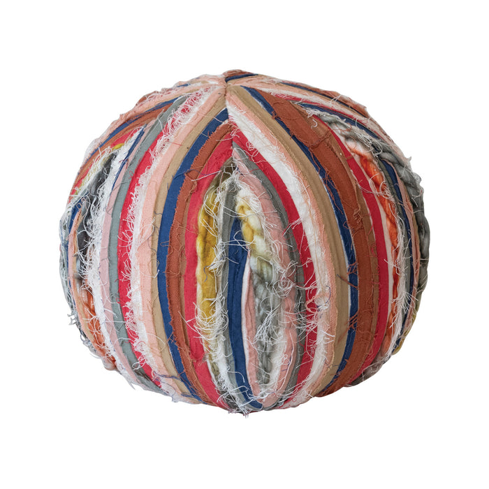 Design Shop 10" Round Woven Cotton Blend Orb Pillow