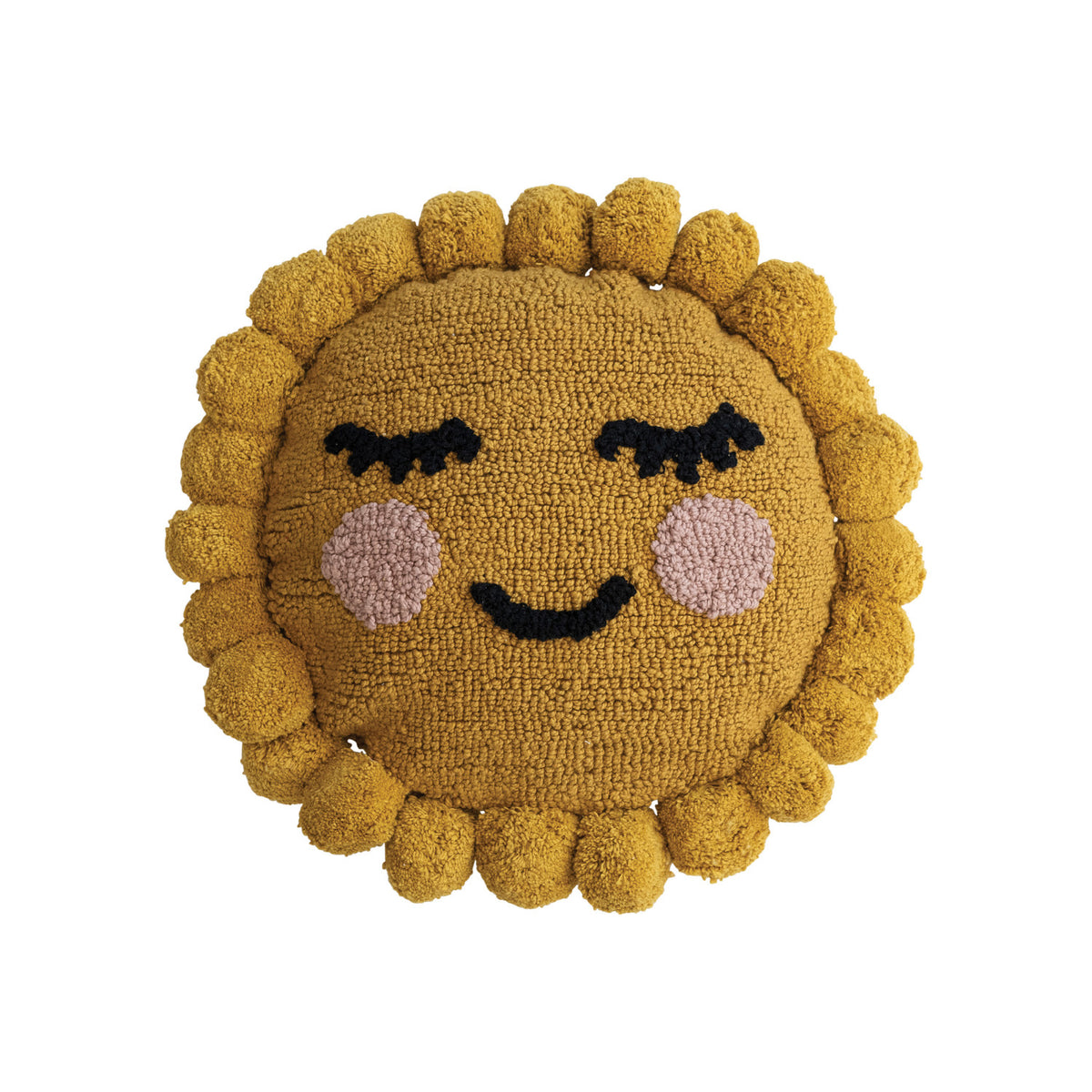 Design Shop 12" Round Cotton Tufted Sun Shaped Pillow