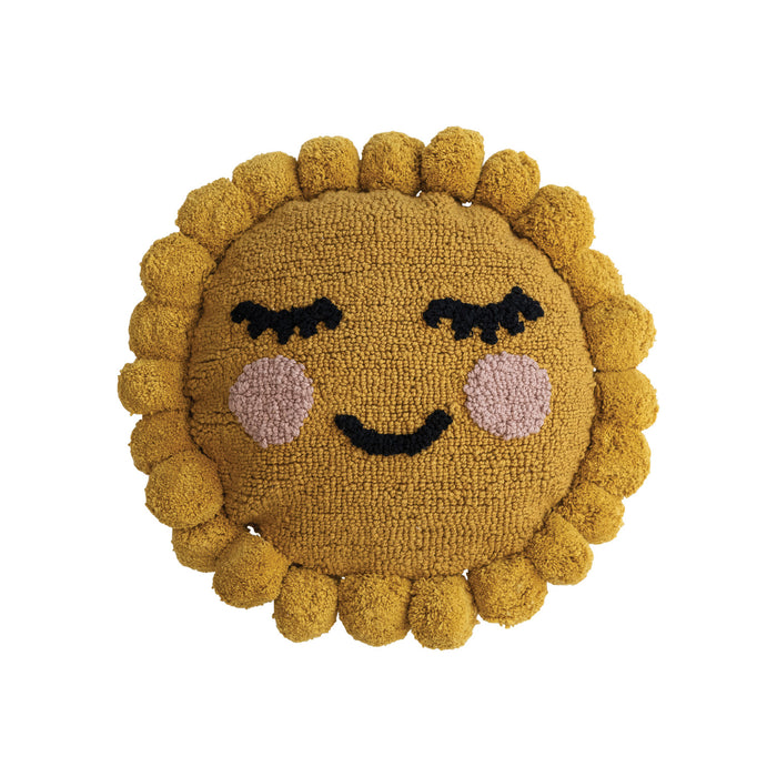 Design Shop 12" Round Cotton Tufted Sun Shaped Pillow