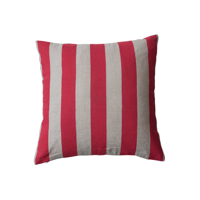 Design Shop 20" Square Cotton & Linen Printed Pillow w/ Stripes