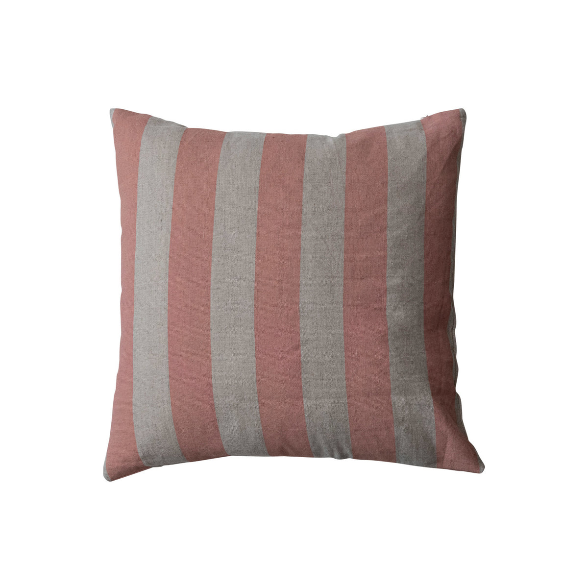 Design Shop 20" Square Cotton & Linen Printed Pillow w/ Stripes
