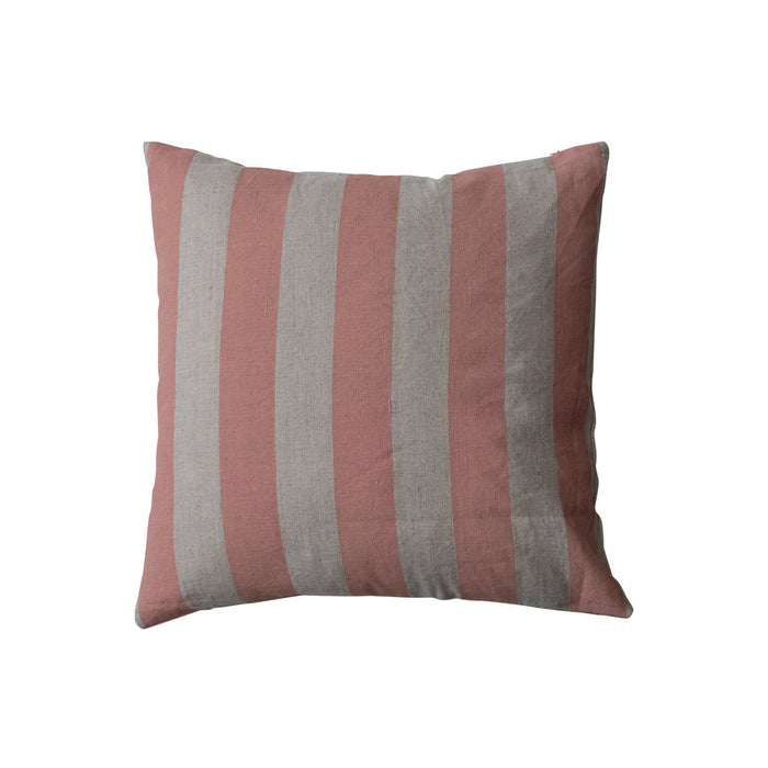 Design Shop 20" Square Cotton & Linen Printed Pillow w/ Stripes
