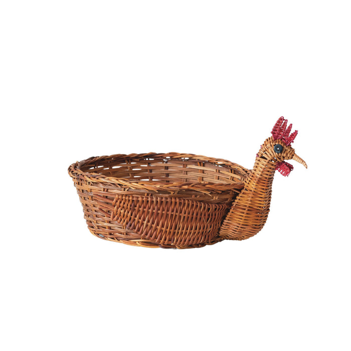 Design Shop Woven Fern Chicken Shaped Basket, Natural