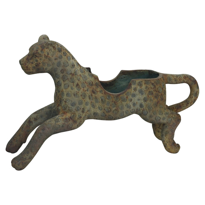 Design Shop Decorative Magnesia Vintage Reproduction Carousel Leopard Shaped Container