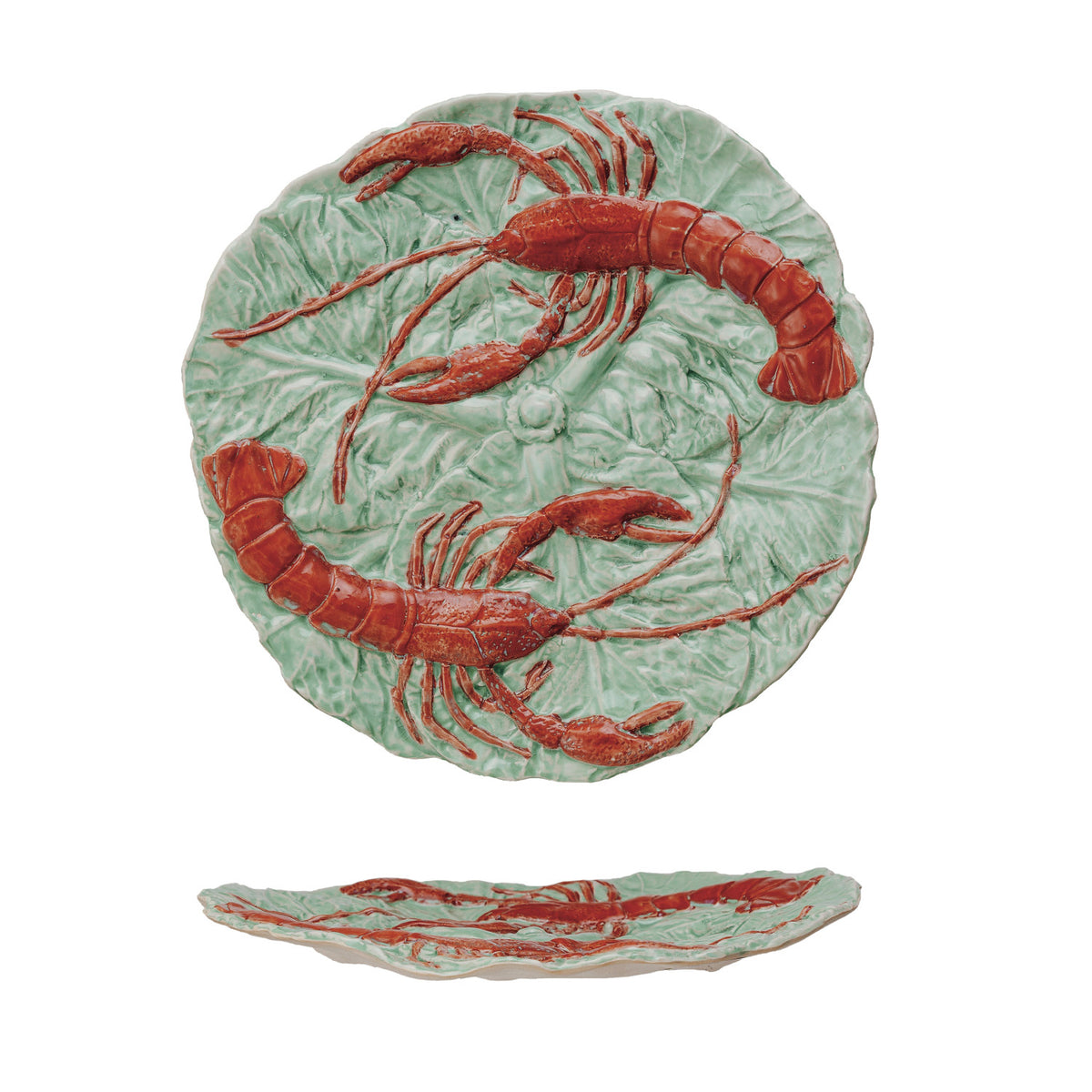 Design Shop Hand-Painted Embossed Vintage Reproduction Plate (Each One Will Vary)