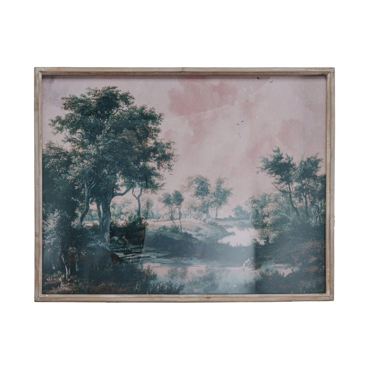 Design Shop Wood Framed Glass Wall Décor w/ Landscape