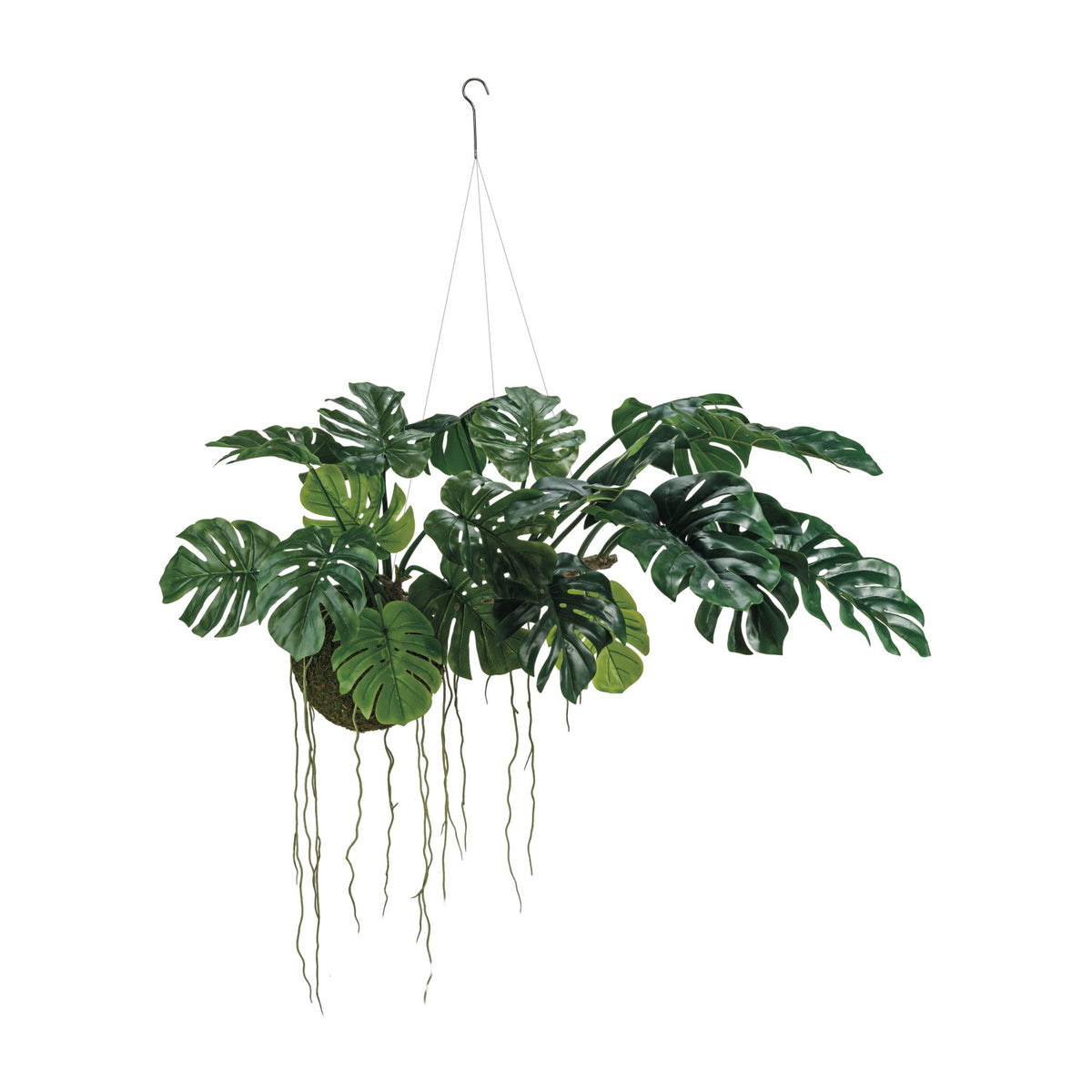 Design Shop Hanging Faux Monstera Kokedama