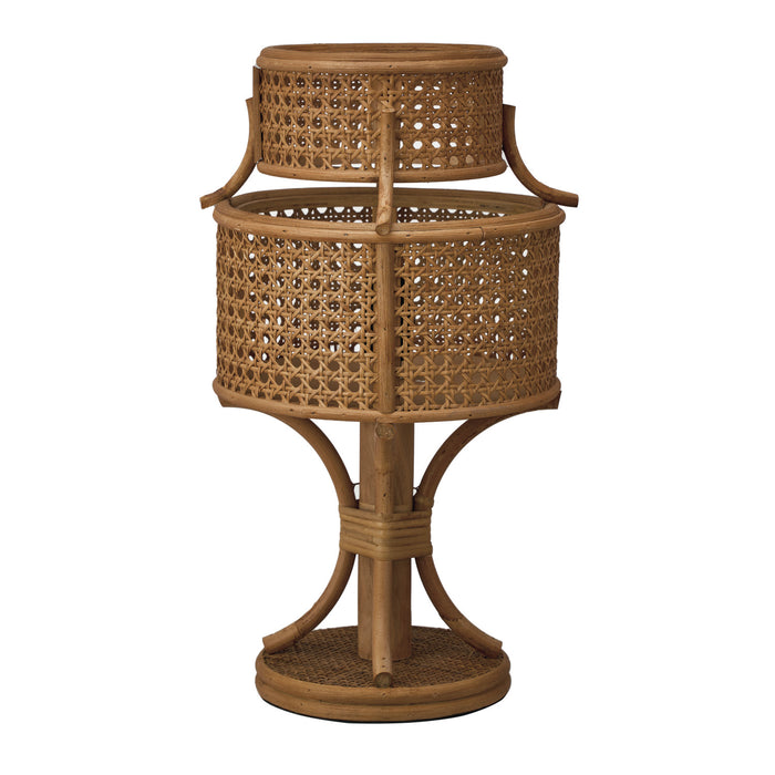 Design Shop Rattan Vintage Reproduction Table Lamp, Stained Finis