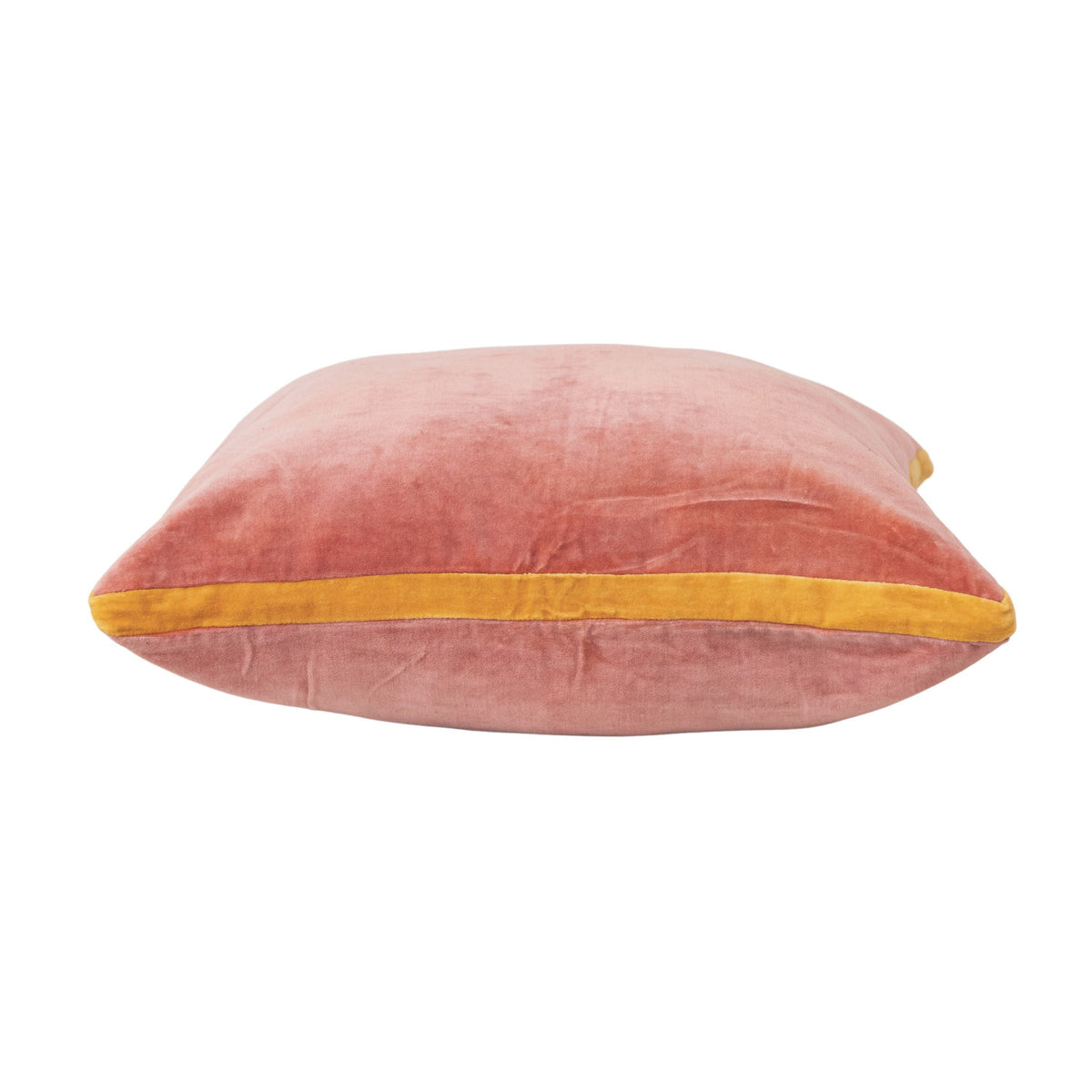 Design Shop 20" Square Cotton Velvet Pillow w/ Contrasting Gusset