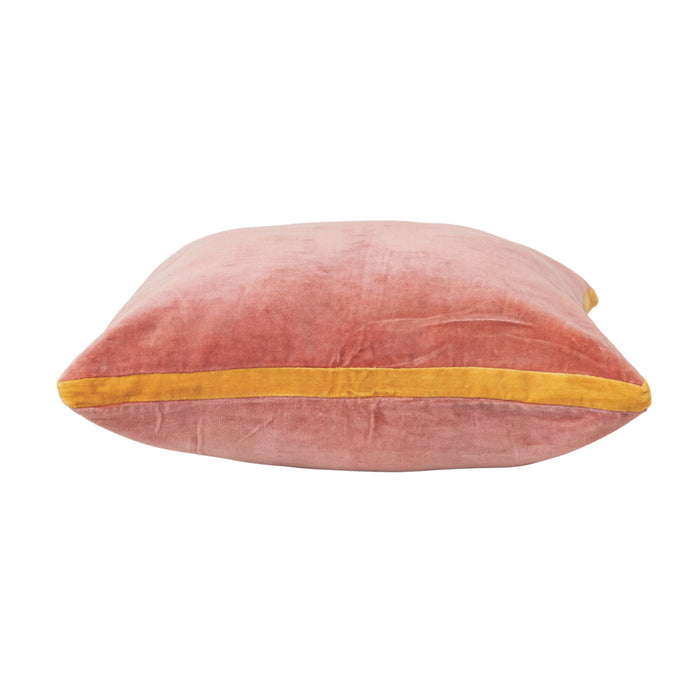 Design Shop 20" Square Cotton Velvet Pillow w/ Contrasting Gusset
