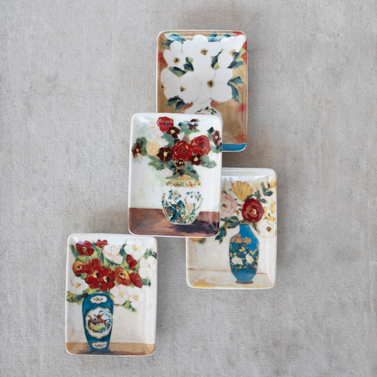Design Shop Stoneware Dish with Flowers in Vase