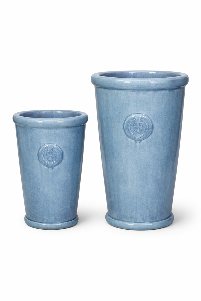 Design Shop Denim Marquette Tall Round Tapered Planter 15", Set of 2