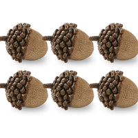 Design Shop 3.5 Inch Light Brown Resin Acorn W/Pinecone Top Set of 6