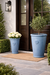 Design Shop Denim Marquette Tall Round Tapered Planter 15", Set of 2