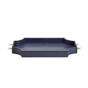 Design Shop Regency Decorative Navy Rectangle Tray - MDF/Vegan Leather