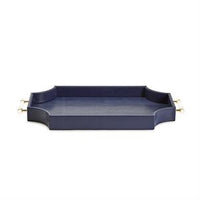 Design Shop Regency Decorative Navy Rectangle Tray - MDF/Vegan Leather