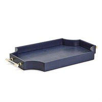 Design Shop Regency Decorative Navy Rectangle Tray - MDF/Vegan Leather