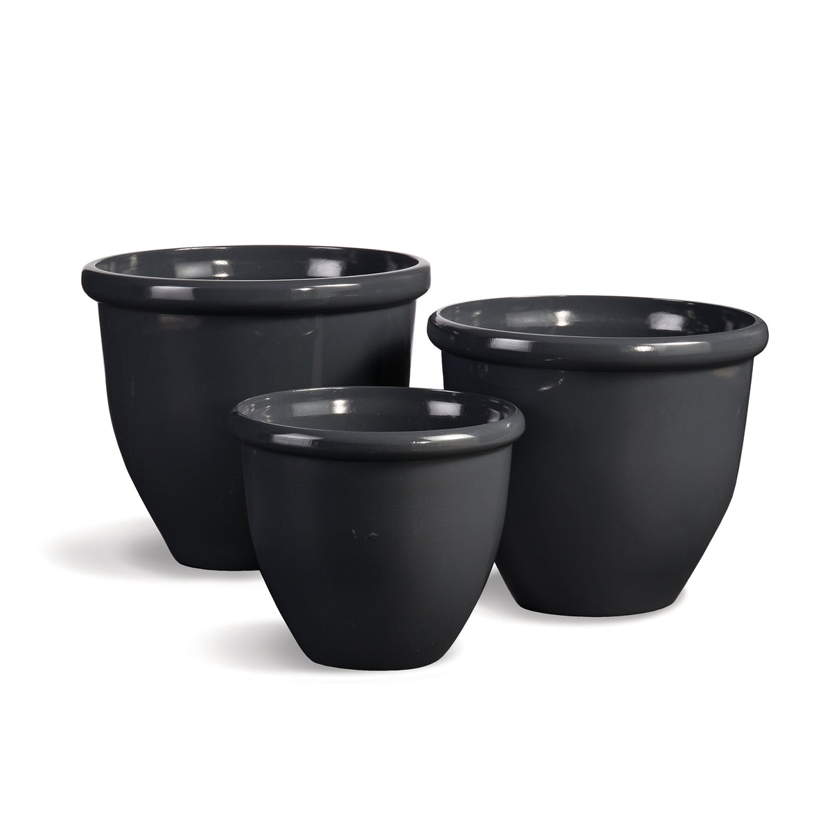 Design Shop Glazelite Garden Pots, Set Of 3