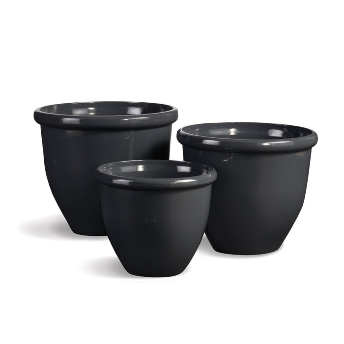 Design Shop Glazelite Garden Pots, Set Of 3