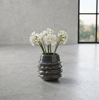 Design Shop Blue Stoneware Ruffled Planter 4"