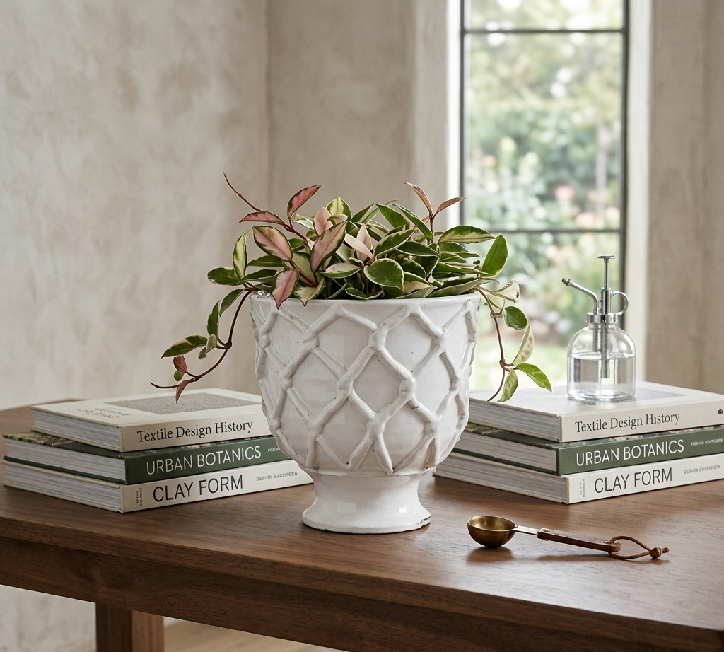 Design Shop White Vinci Planter 9.5"