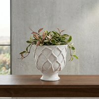 Design Shop White Vinci Planter 9.5"