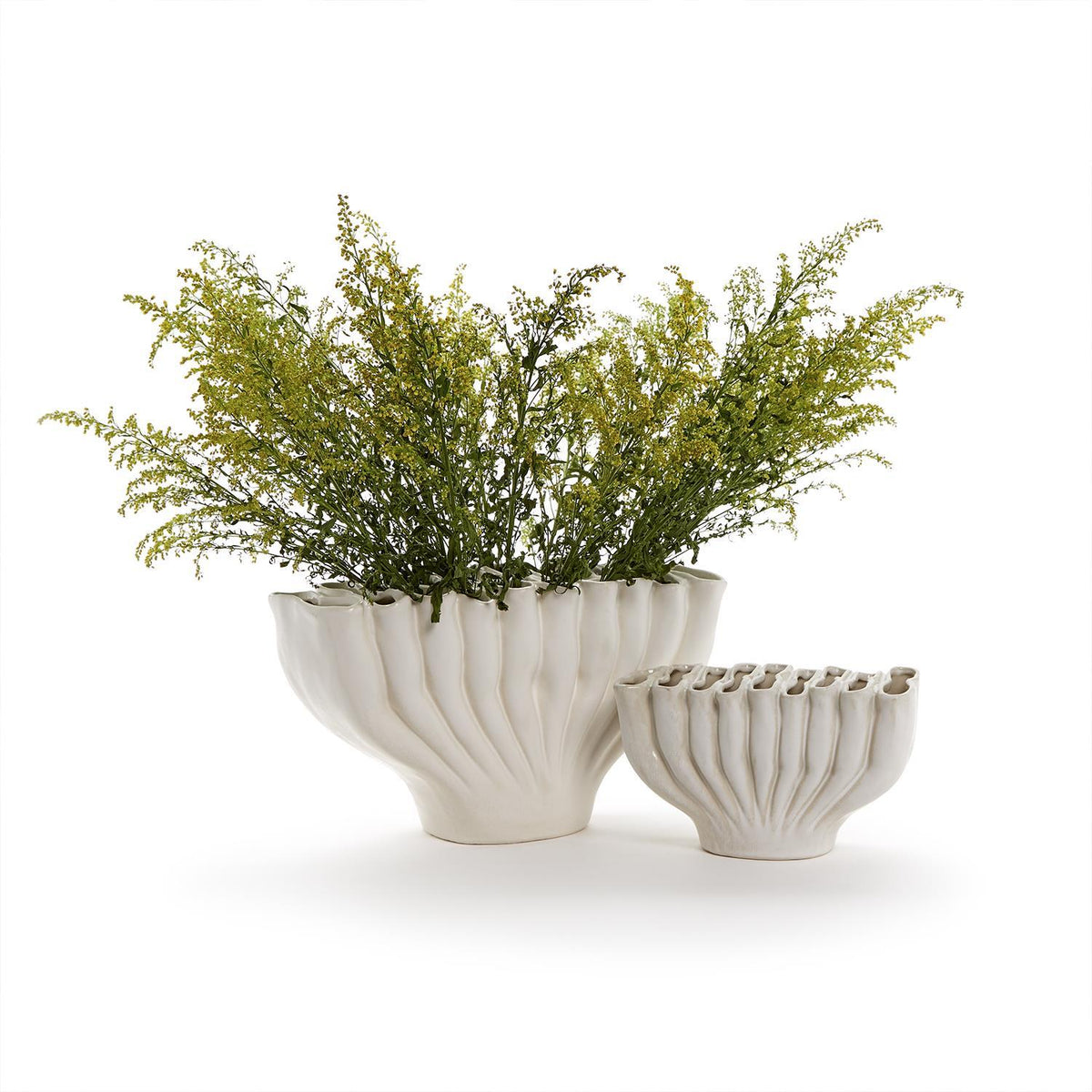 Design Shop S/2 White Ceramic Vase