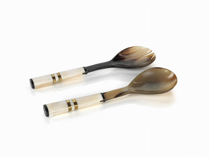 Cote d'Ivoire Salad Server w/White Bone Handle