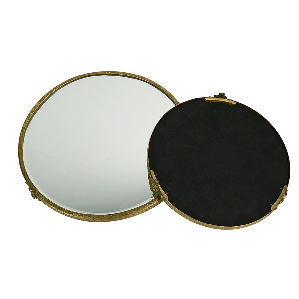 Design Shop Large Confiserie Decorative Tray, Clear and Brass Gold, 10" x 10" x 1"