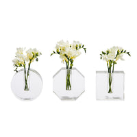 Design Shop Crystal Bud Vase in Gift Box - Crystal Clear Glass, Set of 3.