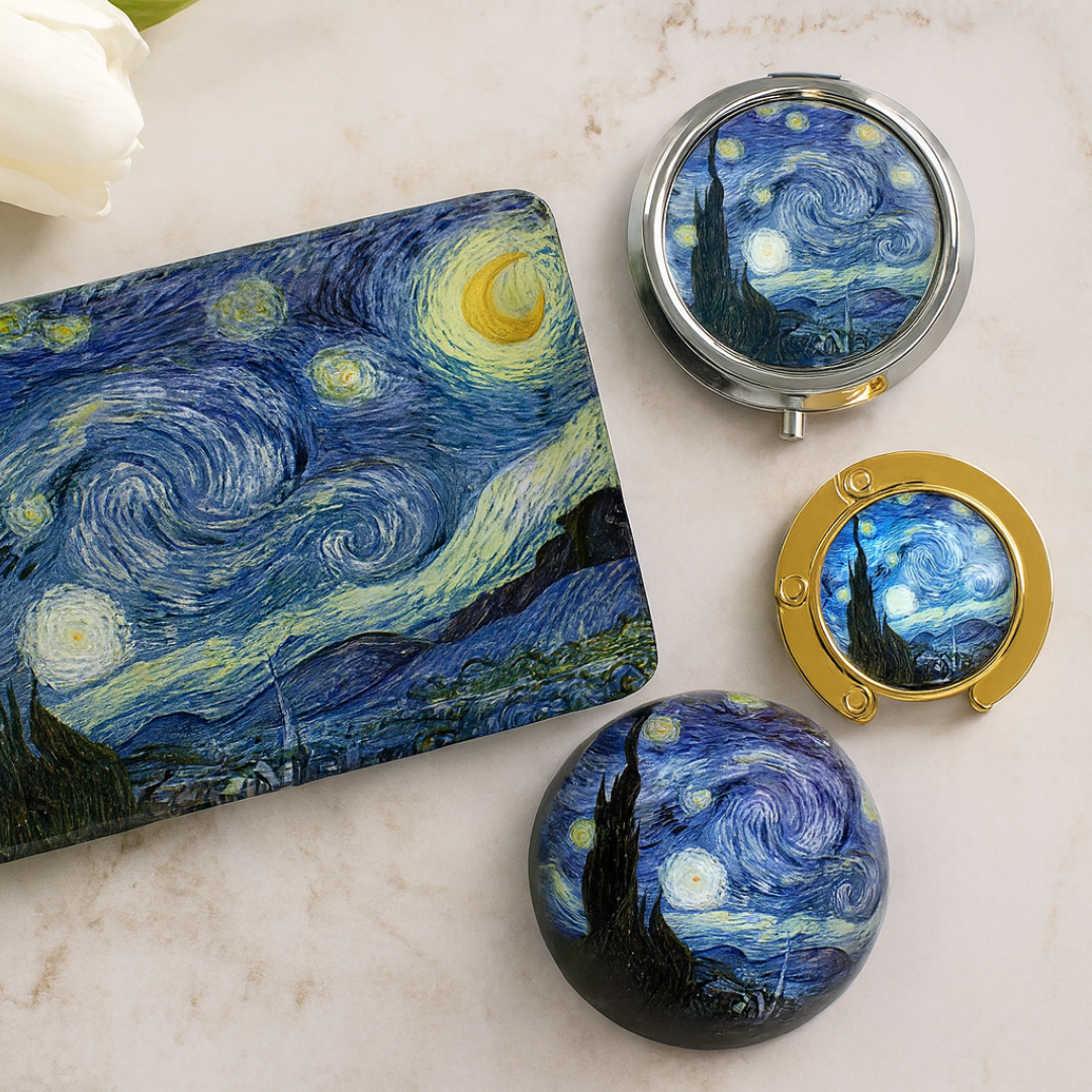 Starry Night Desk & Décor Gift Set – Van Gogh Collection (4-Piece)