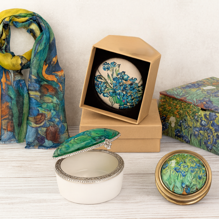 Irises Luxe Art & Fashion Set – Van Gogh Collection (5-Piece)