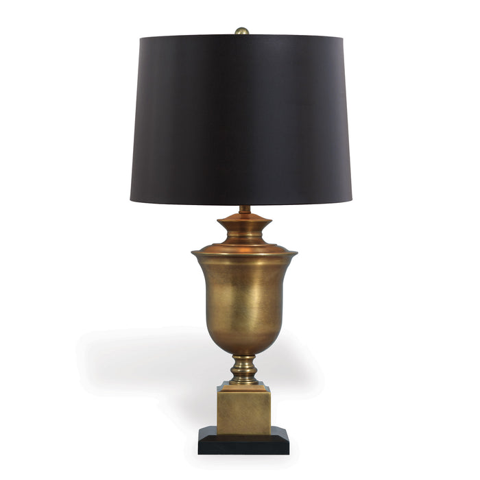 Port 68 Robertson Brass Lamp--black Faux Lizard Shade