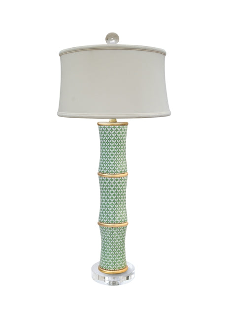 Design Shop Porcelain Green Fish Scale Banboo Lamp