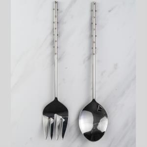 Design Shop Stainless Steel Gold Dots Server S/2