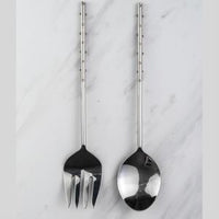 Design Shop Stainless Steel Gold Dots Server S/2